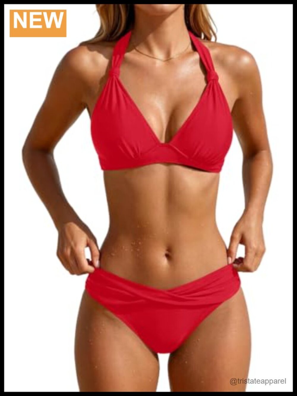 Halter Push Up Bikini Set Criss Cross Two Piece Swimsuit